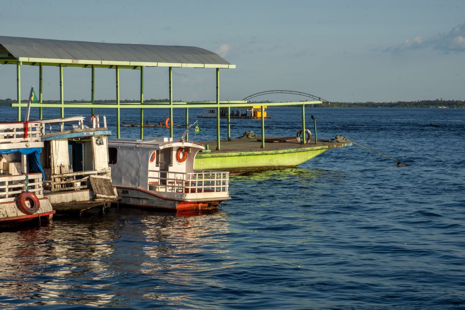 Riverboats tied up on the Rio Negro at Manaus, where travelers ask are Amazon river cruises safe